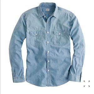 J. Crew HP💥Washed Selvedge Chambray Utility Shirt